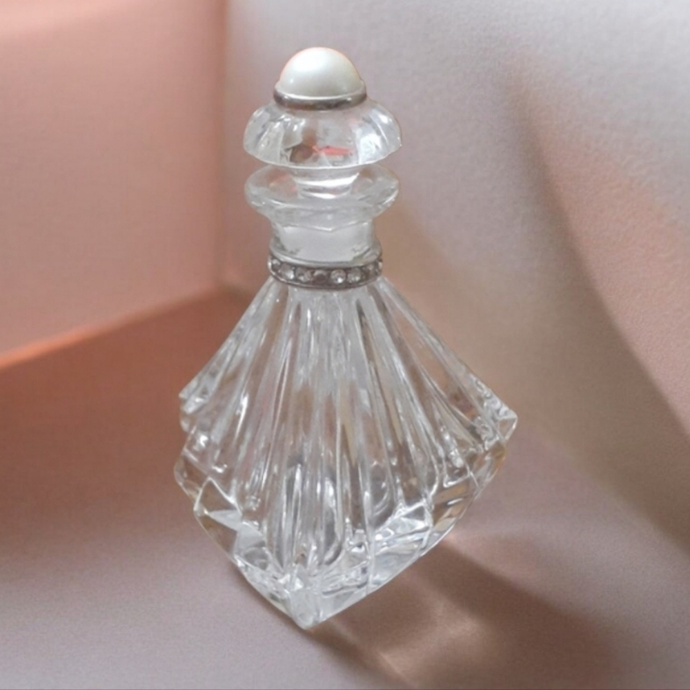 Crystal Perfume bottle from Czech REPUBLIC with Rhinestines around the Neck